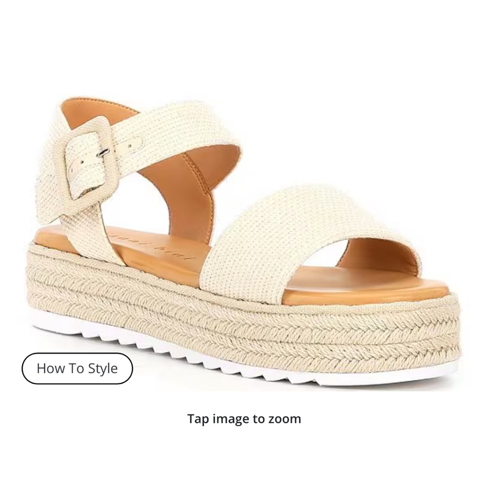 Gianni Bini Cream Espadrille Platform Sandals